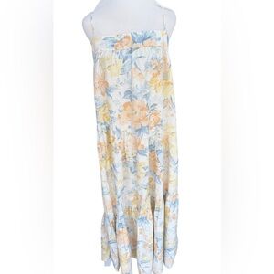 Abercrombie & Fitch floral print maxi dress featuring linen blend material sz M.